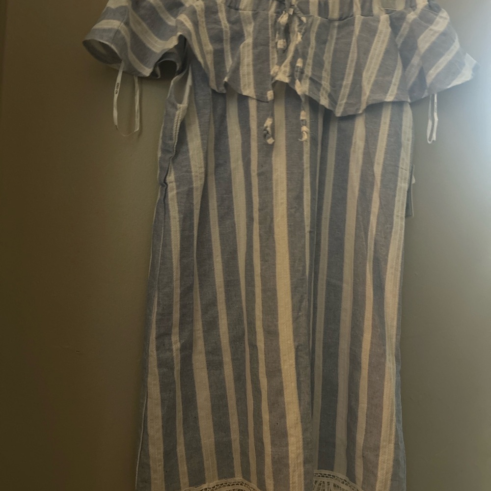Go Coco Blue and White Striped Dress